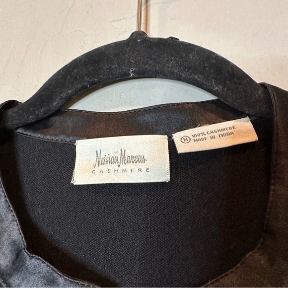Neiman Marcus Cashmere | M | Black with rhinestone buttons pull over sweater - Picture 2 of 4